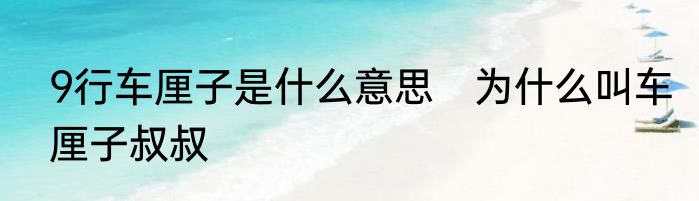 9行车厘子是什么意思　为什么叫车厘子叔叔