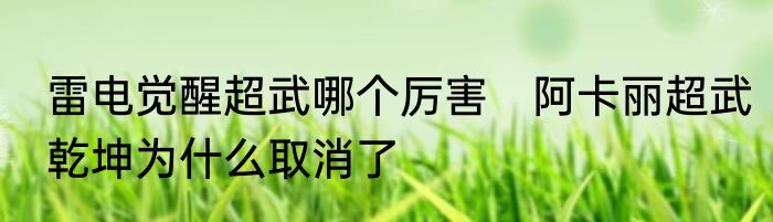 雷电觉醒超武哪个厉害　阿卡丽超武乾坤为什么取消了