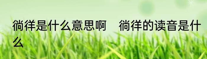 徜徉是什么意思啊　徜徉的读音是什么