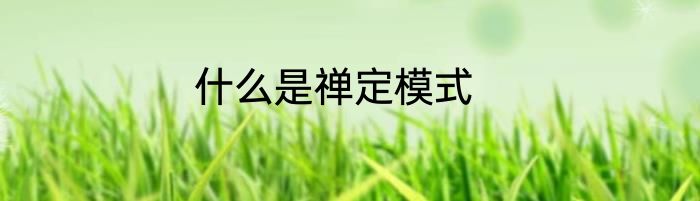 什么是禅定模式