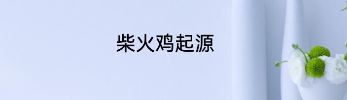 柴火鸡起源