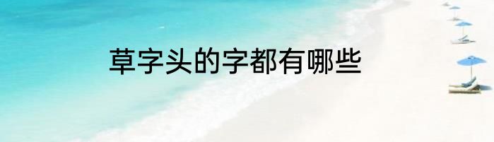 草字头的字都有哪些
