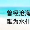 曾经沧海难为水什么意思　曾经沧海难为水什么意思