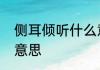 侧耳倾听什么意思　侧耳倾听是什么意思