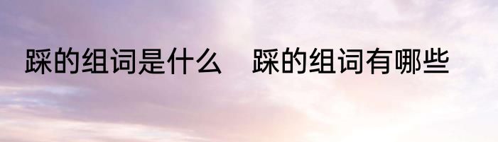 踩的组词是什么　踩的组词有哪些