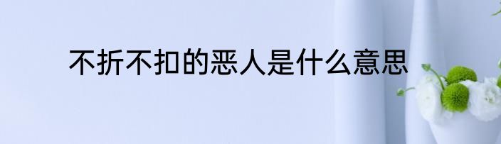 不折不扣的恶人是什么意思