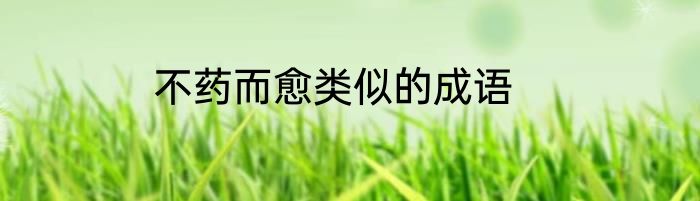 不药而愈类似的成语