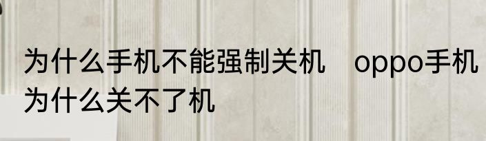 为什么手机不能强制关机　oppo手机为什么关不了机