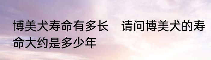 博美犬寿命有多长　请问博美犬的寿命大约是多少年