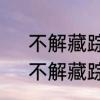 不解藏踪迹的解是什么意思　请问，不解藏踪迹，的解是什么意思呀
