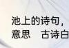 池上的诗句，不解藏踪迹中不解什么意思　古诗白居易池上中藏的解释