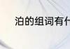 泊的组词有什么　泊字怎么组词