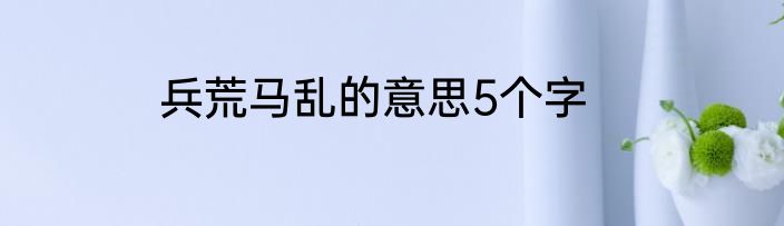 兵荒马乱的意思5个字