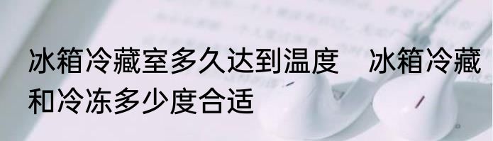 冰箱冷藏室多久达到温度　冰箱冷藏和冷冻多少度合适