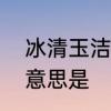 冰清玉洁的意思是什么　冰清玉洁的意思是