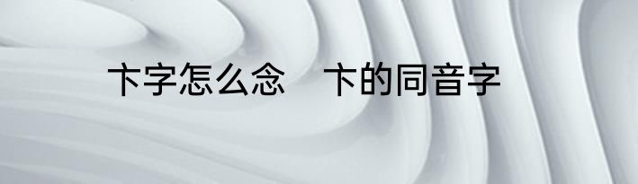 卞字怎么念　卞的同音字