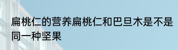 扁桃仁的营养扁桃仁和巴旦木是不是同一种坚果