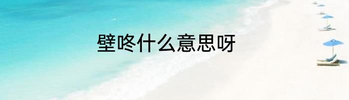 壁咚什么意思呀