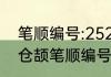 笔顺编号:2523552是什么意思　肖，仓颉笔顺编号