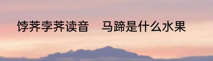 饽荠孛荠读音　马蹄是什么水果