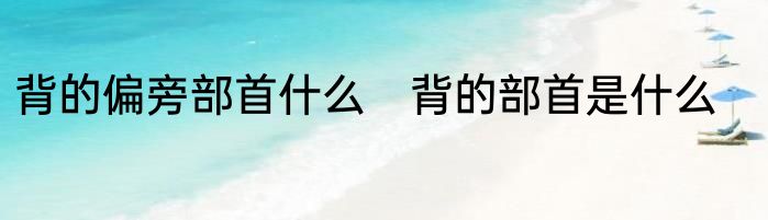 背的偏旁部首什么　背的部首是什么
