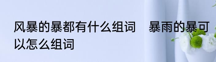 风暴的暴都有什么组词　暴雨的暴可以怎么组词