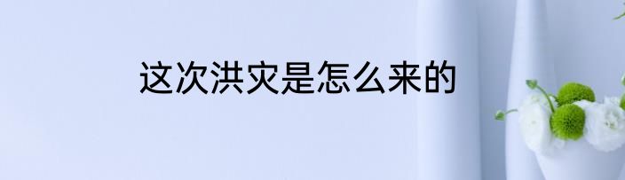 这次洪灾是怎么来的
