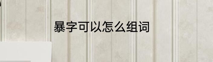 暴字可以怎么组词
