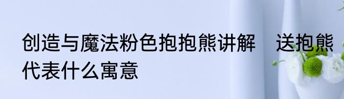 创造与魔法粉色抱抱熊讲解　送抱熊代表什么寓意