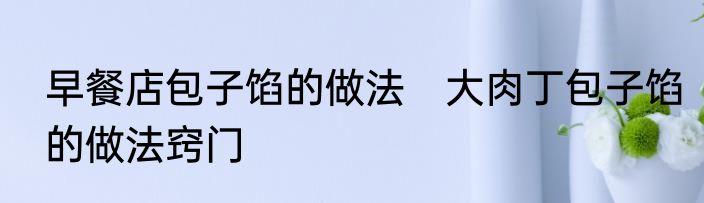 早餐店包子馅的做法　大肉丁包子馅的做法窍门