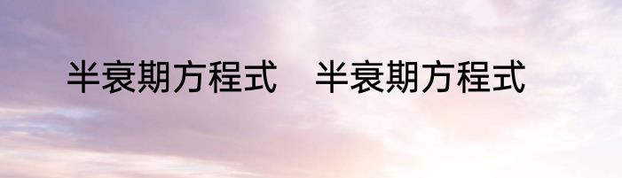 半衰期方程式　半衰期方程式