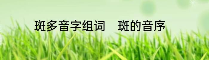 斑多音字组词　斑的音序