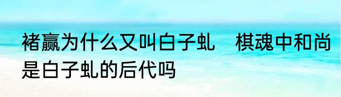 褚赢为什么又叫白子虬　棋魂中和尚是白子虬的后代吗