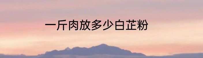 一斤肉放多少白芷粉