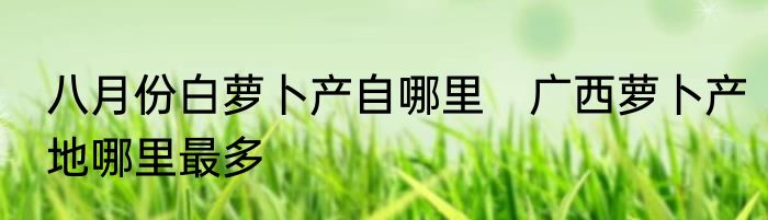 八月份白萝卜产自哪里　广西萝卜产地哪里最多