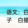 语文：白描是什么意思最好举几个例子　白描手法是什么怎样运用