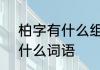 柏字有什么组词6个　柏能组什么词什么词语