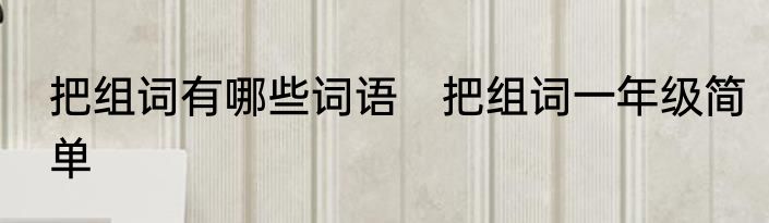 把组词有哪些词语　把组词一年级简单
