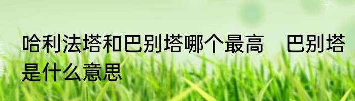 哈利法塔和巴别塔哪个最高　巴别塔是什么意思