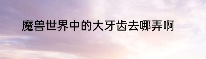 魔兽世界中的大牙齿去哪弄啊
