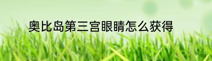 奥比岛第三宫眼睛怎么获得