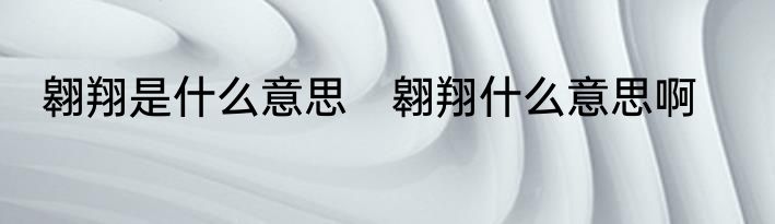 翱翔是什么意思　翱翔什么意思啊