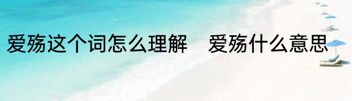 爱殇这个词怎么理解　爱殇什么意思