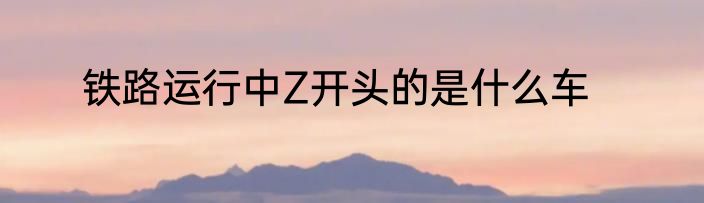 铁路运行中Z开头的是什么车