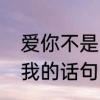 爱你不是我的错文案　你不是真心爱我的话句子
