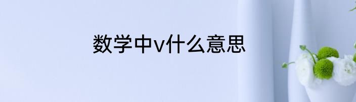 数学中v什么意思
