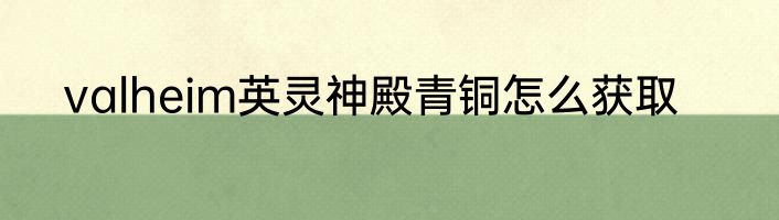 valheim英灵神殿青铜怎么获取