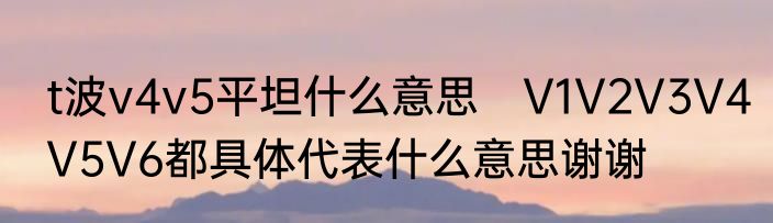 t波v4v5平坦什么意思　V1V2V3V4V5V6都具体代表什么意思谢谢