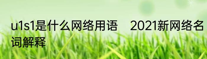u1s1是什么网络用语　2021新网络名词解释