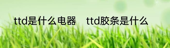 ttd是什么电器　ttd胶条是什么